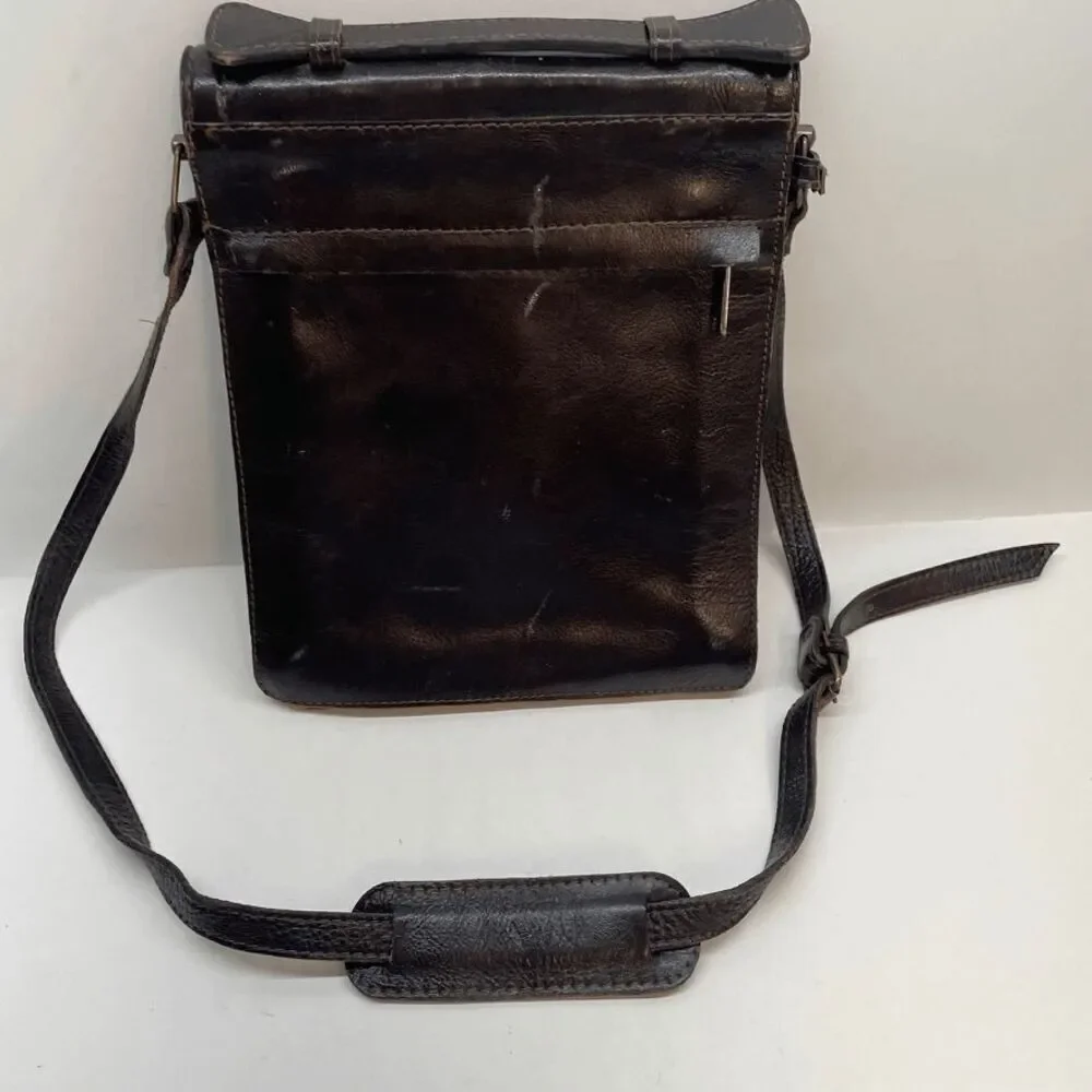 VTG AMIET LEATHER TOP HANDLE /CROSSBODY DOCUMENT‎ BAG PURSE